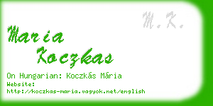 maria koczkas business card